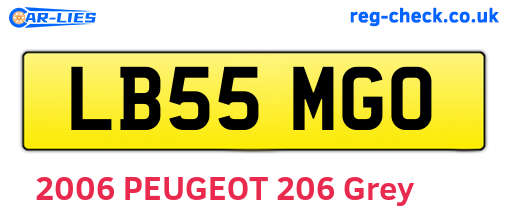 LB55MGO are the vehicle registration plates.