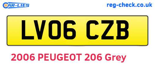 LV06CZB are the vehicle registration plates.
