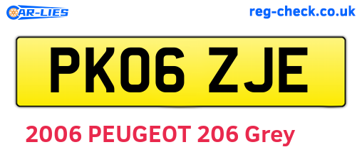 PK06ZJE are the vehicle registration plates.