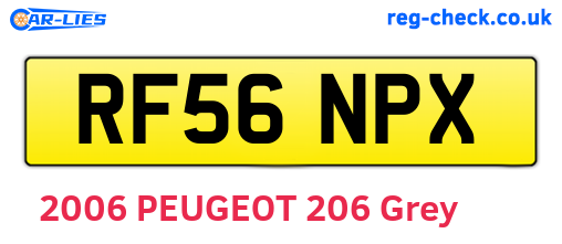 RF56NPX are the vehicle registration plates.