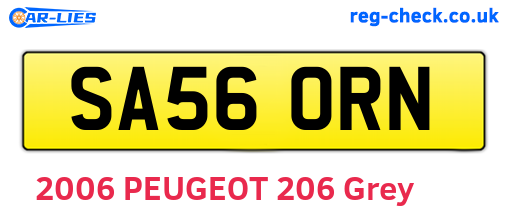 SA56ORN are the vehicle registration plates.