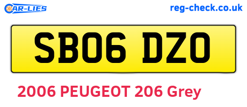 SB06DZO are the vehicle registration plates.