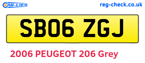 SB06ZGJ are the vehicle registration plates.