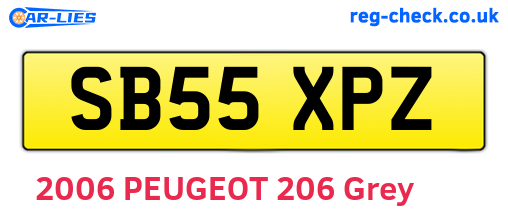 SB55XPZ are the vehicle registration plates.