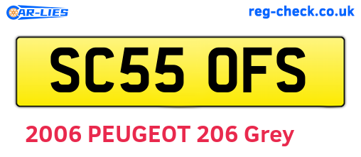 SC55OFS are the vehicle registration plates.