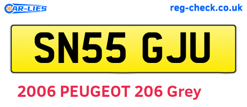 SN55GJU are the vehicle registration plates.