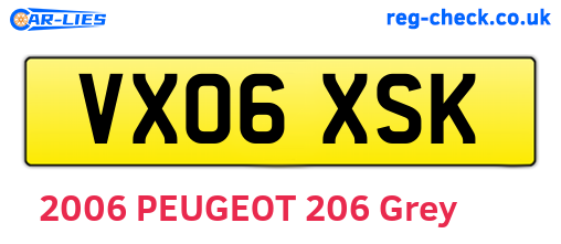 VX06XSK are the vehicle registration plates.