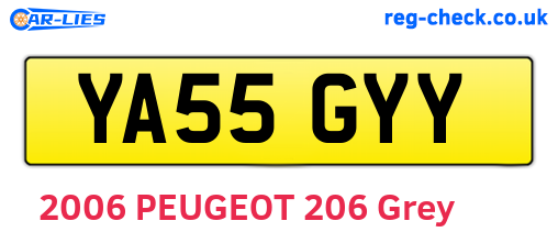 YA55GYY are the vehicle registration plates.