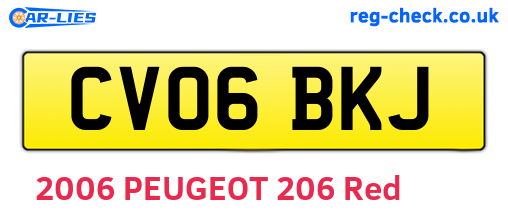 CV06BKJ are the vehicle registration plates.