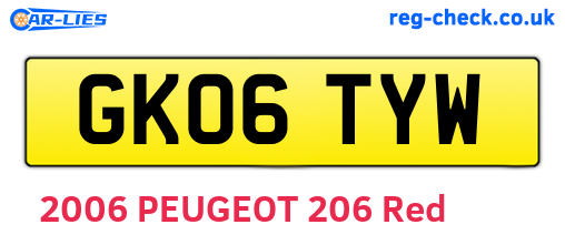 GK06TYW are the vehicle registration plates.