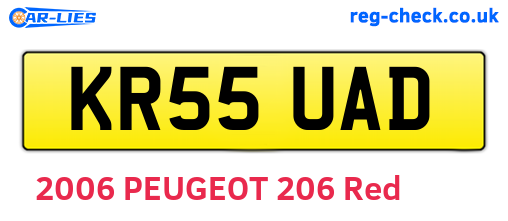 KR55UAD are the vehicle registration plates.