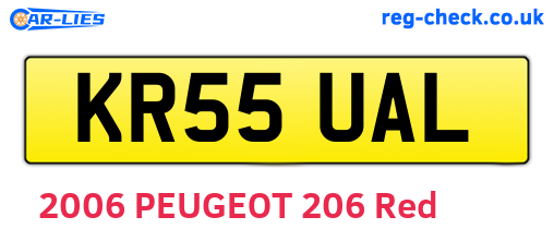 KR55UAL are the vehicle registration plates.