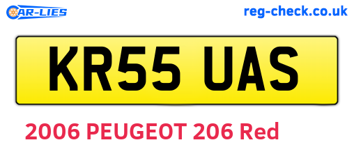 KR55UAS are the vehicle registration plates.