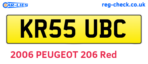KR55UBC are the vehicle registration plates.