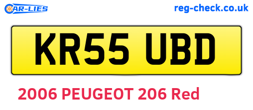 KR55UBD are the vehicle registration plates.