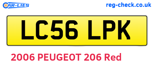 LC56LPK are the vehicle registration plates.