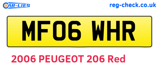MF06WHR are the vehicle registration plates.