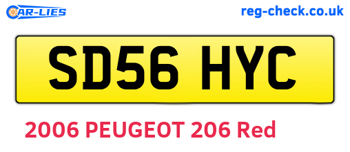 SD56HYC are the vehicle registration plates.