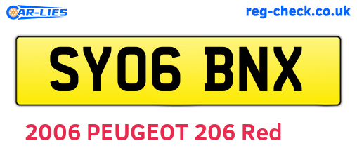 SY06BNX are the vehicle registration plates.