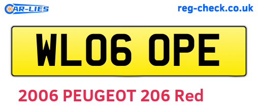 WL06OPE are the vehicle registration plates.