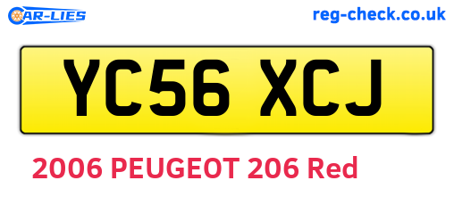 YC56XCJ are the vehicle registration plates.