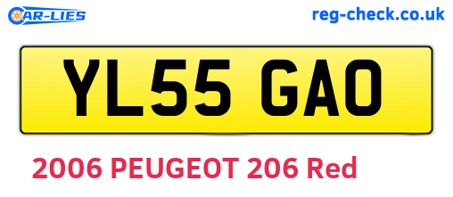 YL55GAO are the vehicle registration plates.