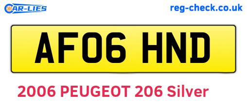 AF06HND are the vehicle registration plates.