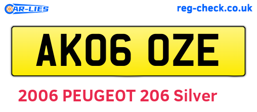 AK06OZE are the vehicle registration plates.