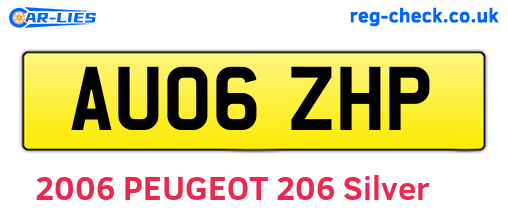 AU06ZHP are the vehicle registration plates.