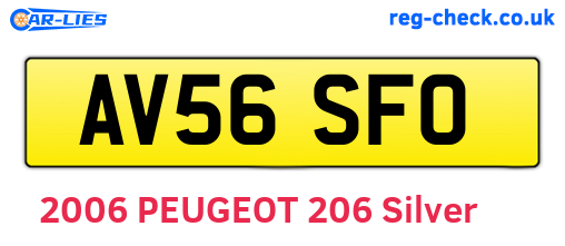 AV56SFO are the vehicle registration plates.