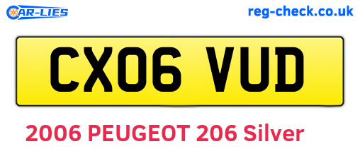 CX06VUD are the vehicle registration plates.