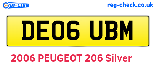 DE06UBM are the vehicle registration plates.