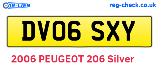 DV06SXY are the vehicle registration plates.