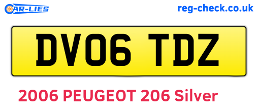 DV06TDZ are the vehicle registration plates.
