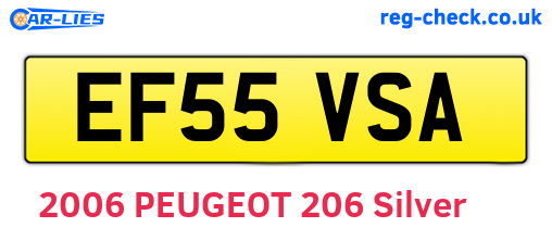 EF55VSA are the vehicle registration plates.