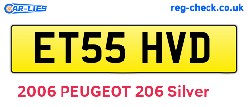 ET55HVD are the vehicle registration plates.