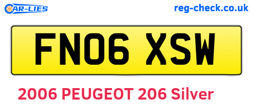 FN06XSW are the vehicle registration plates.