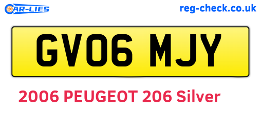 GV06MJY are the vehicle registration plates.