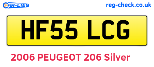 HF55LCG are the vehicle registration plates.