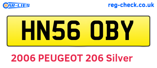 HN56OBY are the vehicle registration plates.