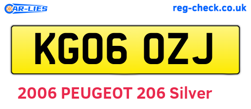 KG06OZJ are the vehicle registration plates.
