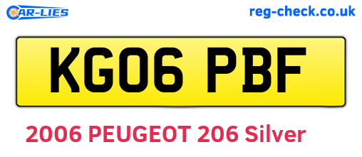 KG06PBF are the vehicle registration plates.