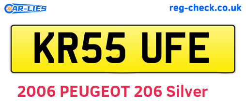 KR55UFE are the vehicle registration plates.