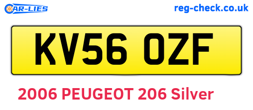 KV56OZF are the vehicle registration plates.
