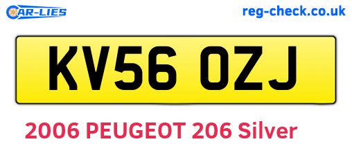 KV56OZJ are the vehicle registration plates.