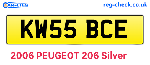 KW55BCE are the vehicle registration plates.