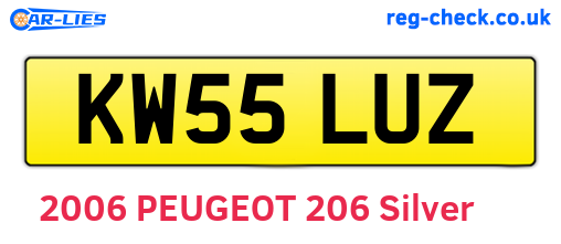 KW55LUZ are the vehicle registration plates.