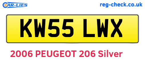KW55LWX are the vehicle registration plates.