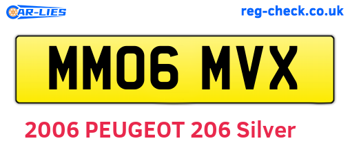 MM06MVX are the vehicle registration plates.