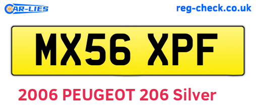 MX56XPF are the vehicle registration plates.
